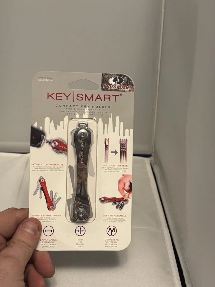 Porta-chaves compacto KeySmart marca carvalho musgoso camuflagem grau aeronave alumínio novo - Imagem 2 de 4