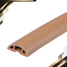 3.3ft Floor Cord Cover Cable Protector 0.4" W 0.24" H Management Light Brown