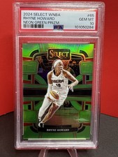 RhyneHoward- 2024 Panini Select WNBA NEON GREEN Prism #11/75 SP PSA-GM10 #65