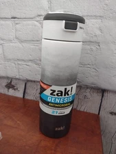 Zak! Genesis Antimicrobial Stainless Water Bottle, 24oz White/Black