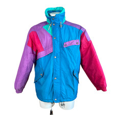 Gigi Rizzi Giacca  Sci Colorblock Vintage  Imbottita Made in Italy |Y2K Retro XL