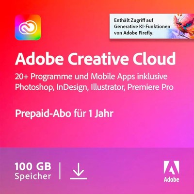Adobe Creative Cloud 12 Monate |Alle Apps | Aktivierung auf eigenem Konto PC/Mac