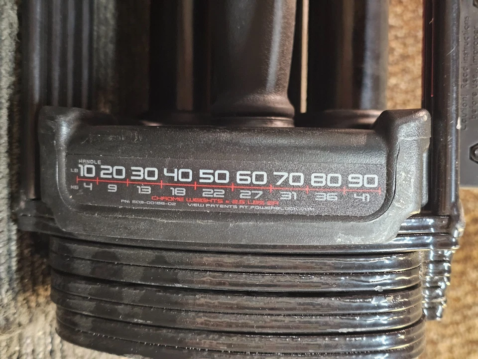 POWERBLOCK EXP ADJUSTABLE DUMBBELLS, STAGE 1, 5-50 LB,  MAX LOAD 500LB - Image 3 of 4