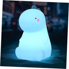 Dinosaur Night Light for Kids, Cute Color Changing Silicone Baby Night Green