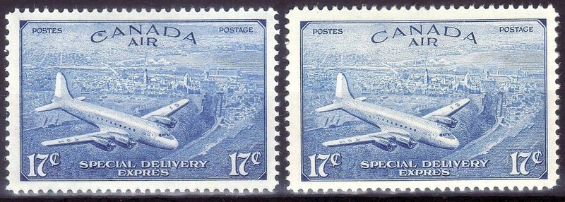 1946 Canada Air Mail Special Delivery DC-4 Airplane CE3 ERROR CE4, Fresh MLH/VF