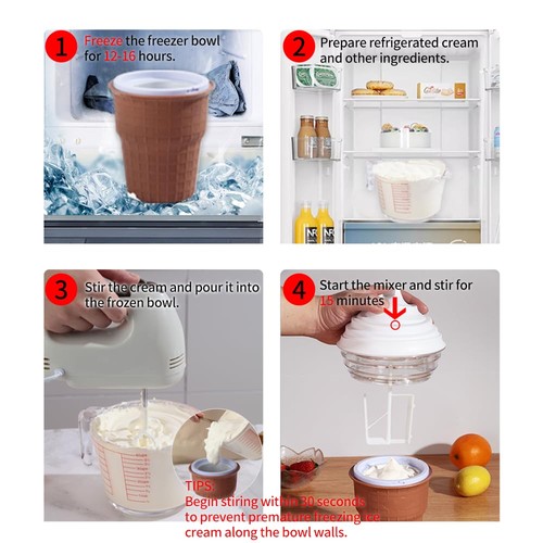 Small Ice Cream Maker Machine - Electric Soft Serve Sorbet Maker w/Recipe Boo... - Picture 5 of 6