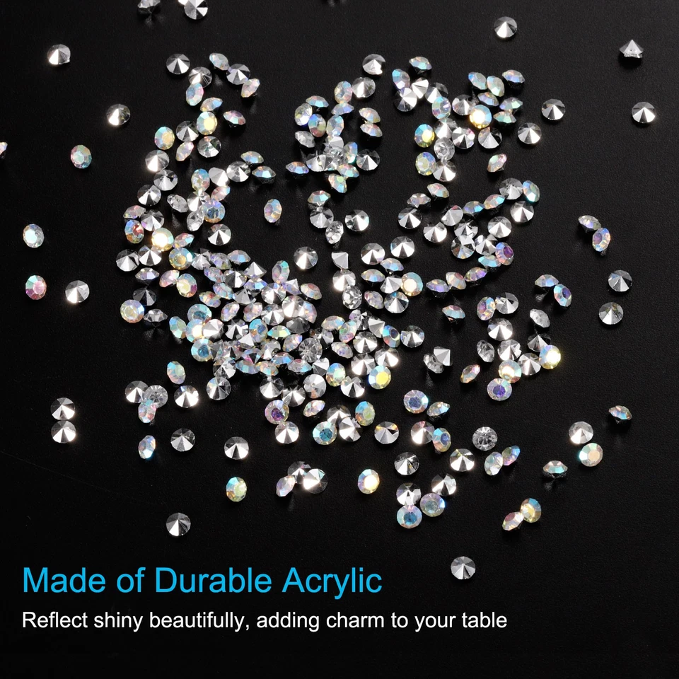 14000Pcs Acrylic Wedding Table Diamonds 3mm Crystals Gems Silver AB Foto 3 de 4