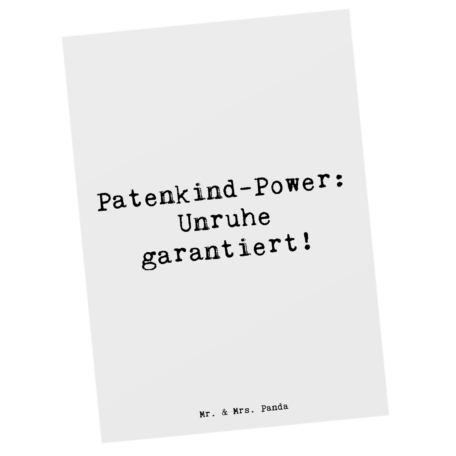 Postkarte Spruch Patenkind Power - Geschenk Geschenkideen Ansichtskarten Taufe