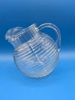 Anchor Hocking  Manhattan Tilt Ribbed Ball  Pitcher  24 oz. Vintage Glass