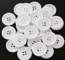 100pcs 1 Inch25mm White Buttons 4 Holes Resin Button for Sewing and DIY Crafts