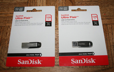 Sandisk Ultra Flair, USB 3.0, 128 GB, Flash Drive, Sleek, Durable Metal Casing