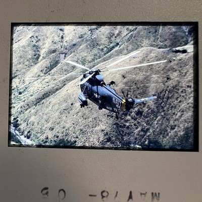 Original 35mm Photo Slide - NAVY Kaman SH-2F Sea Sprite - M60 Firing - May, 1978