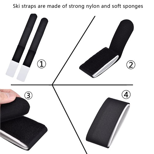 Ski Straps 6Pcs Verstellbare Nylon-Fixing Wraps Für Skier Mit Haken Und Sch| - Bild 16 von 22