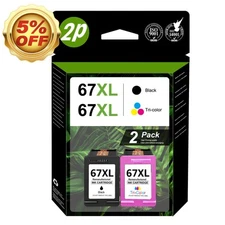 67XL Ink Cartridge for HP Ink 67 Deskjet 2700 2755 2855 4152 4155 Envy 6055 6455