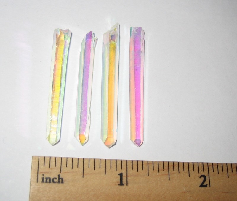 4 A+ BEAUTIFUL 1.4"-1.6" ANGEL AURA QUARTZ CRYSTALS (TREATED IN THE USA) 5.6g *2