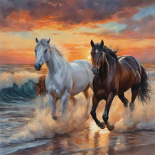 Diamond Painting Kits for Adults Horse, 5D DIY Diamond Art Kits for Beginners ro