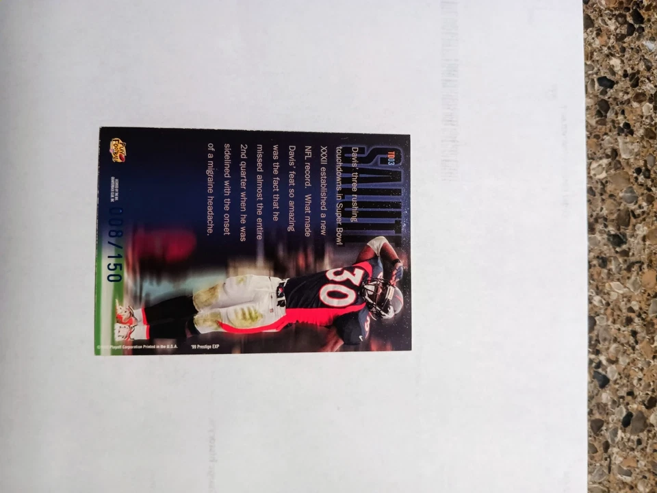 Terrell Davis 1999 Salute Auto 008/150 Denver Broncos Salón de la fama Foto 2 de 3