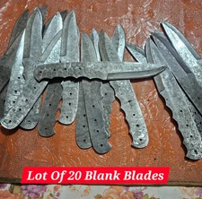 Lot of 20 HANDMADE DAMASCUS STEEL BLANK BLADE Hunting SKINNER KNIVES 8 INCHES