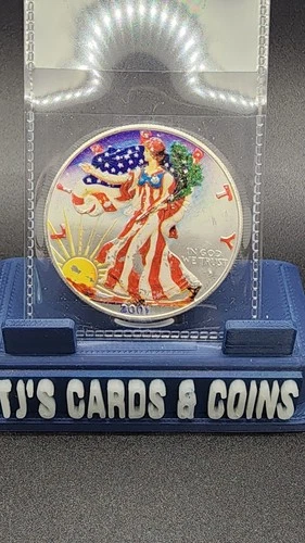 2001 American Silver Eagle Walking Liberty Colorized 1 Troy oz .999 SHIPS FREE!!