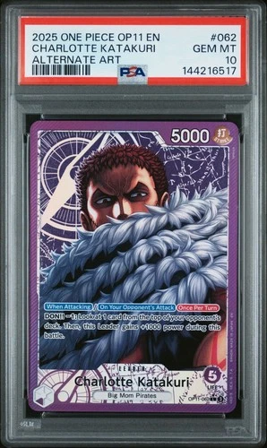 2025 One Piece OP11 EN Charlotte Katakuri Alternate Art #062 PSA 10 GEM MINT