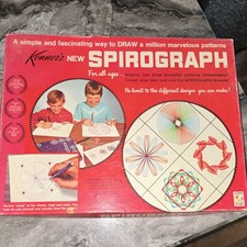 Vintage Kenner Spirograph Drawing Toy Set Refill Kit, Baseboard, Guides Booklet