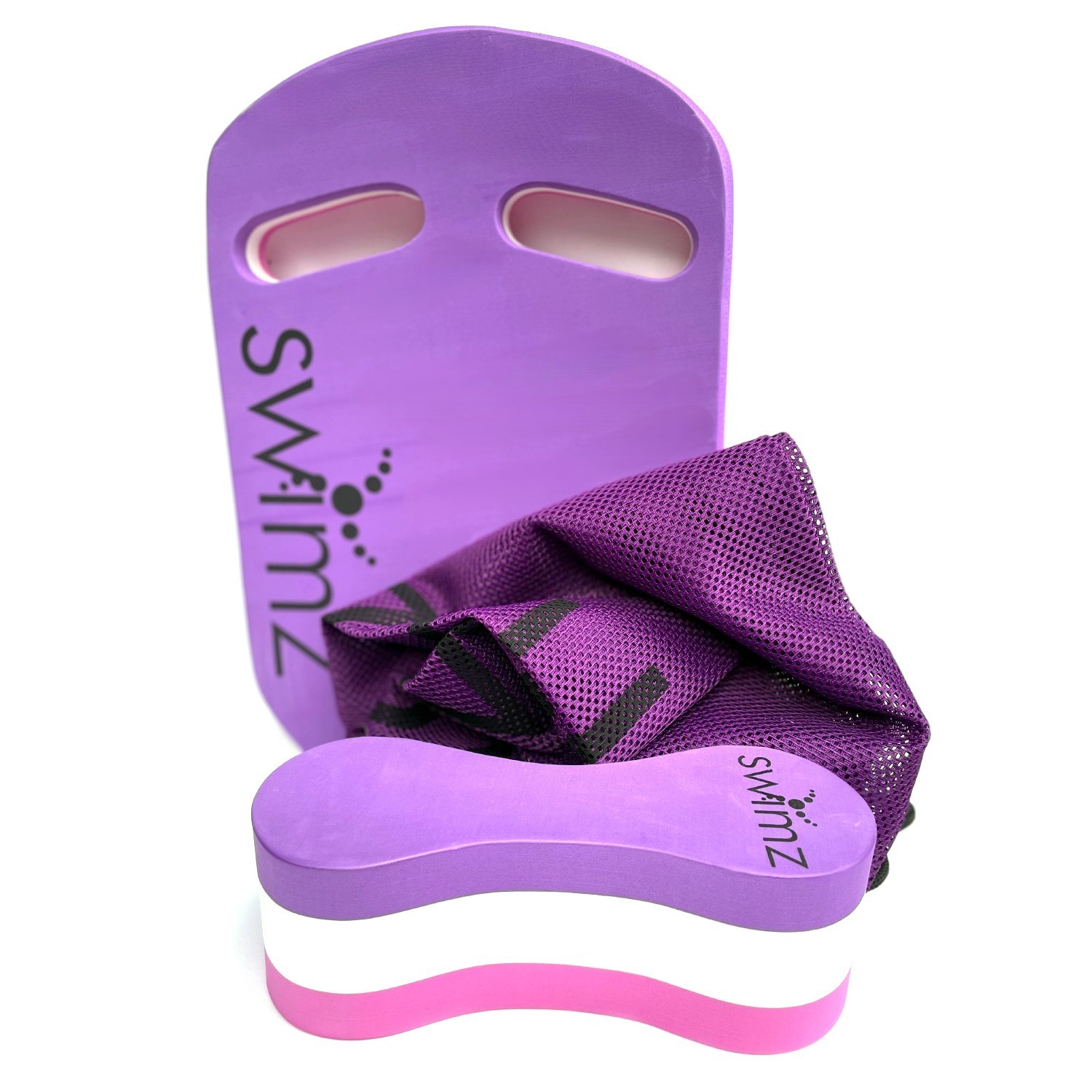 Swimz Basic Junior Swimming Training Kit Bundle - Purple White Pink