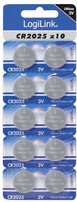 LogiLink Lithium Knopfzelle ''Ultra Power'' CR2025 10 Knopfzellen