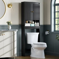 Over The Toilet Storage Cabinet, Over The Toilet Storage with Fluted Door Ove...