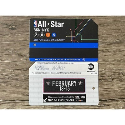 2015 NBA All-Star Game NYC MTA MetroCard BKN-NYK Limited Edition Souvenir