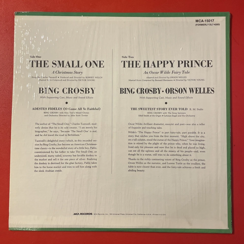 Bing Crosby маленький один рождественская история / счастливый принц LP MCA усадка M-!!!! - Изображение 4 из 4