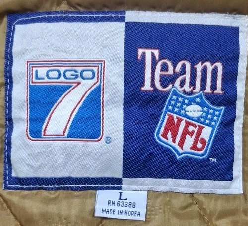 Giacca cappotto puffer vintage logo 7 San Francisco 49ers Chevron zip/snap taglia large anni 90 - Foto 13 di 21