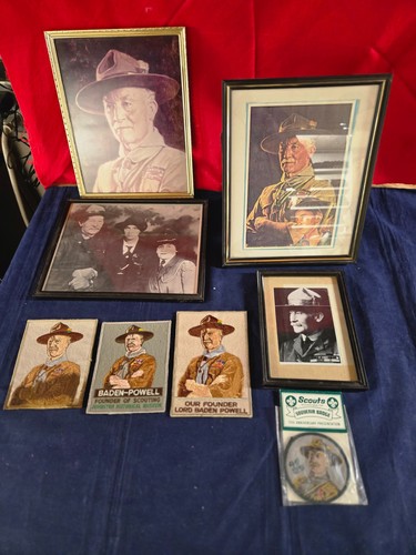 Boy Scout 8 Baden Powell items-see 4 pictures and 4 patches