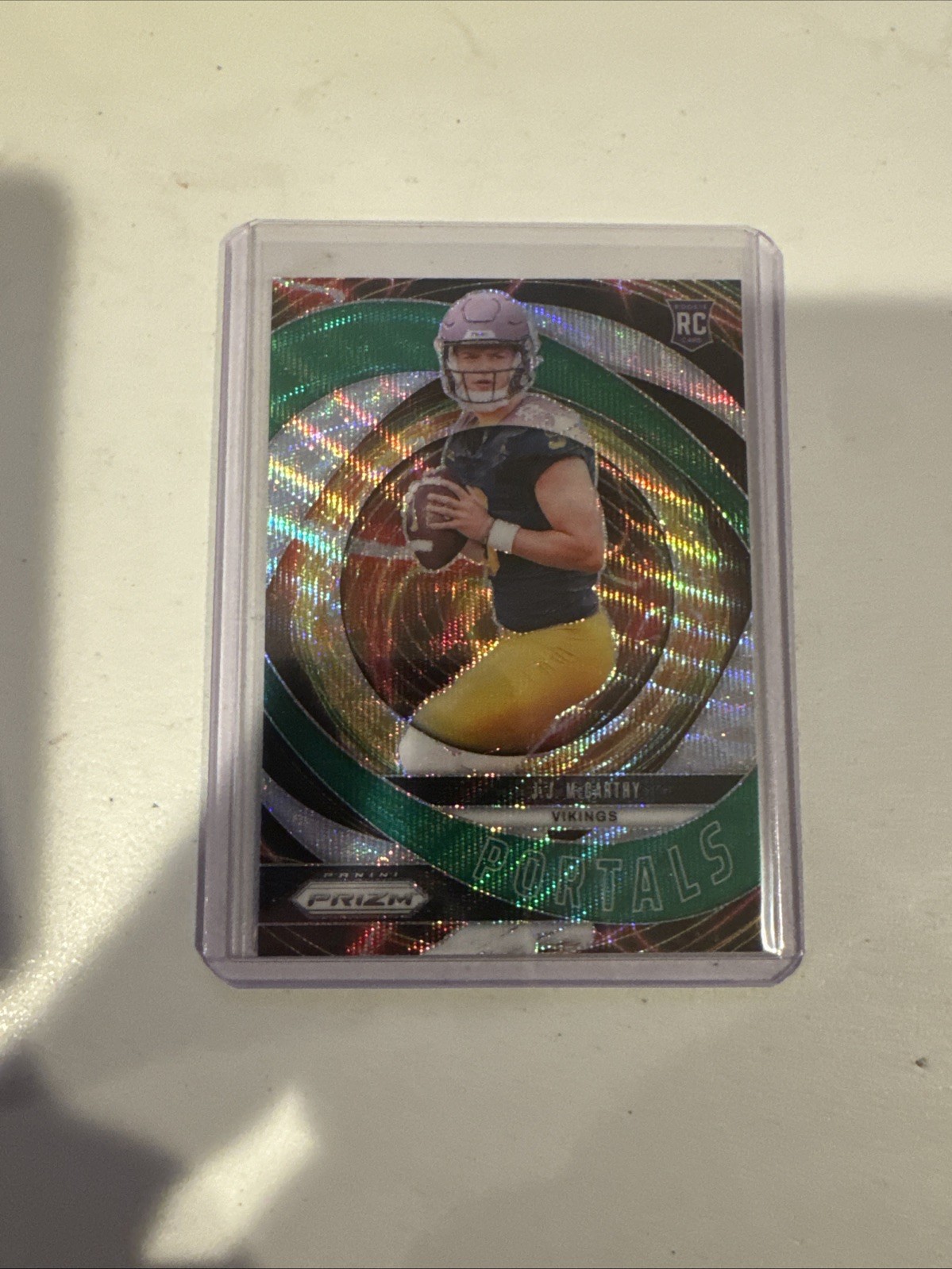 2024 Panini Prizm - Portals J.J. McCarthy #7 Green Wave Prizm (RC) #3745