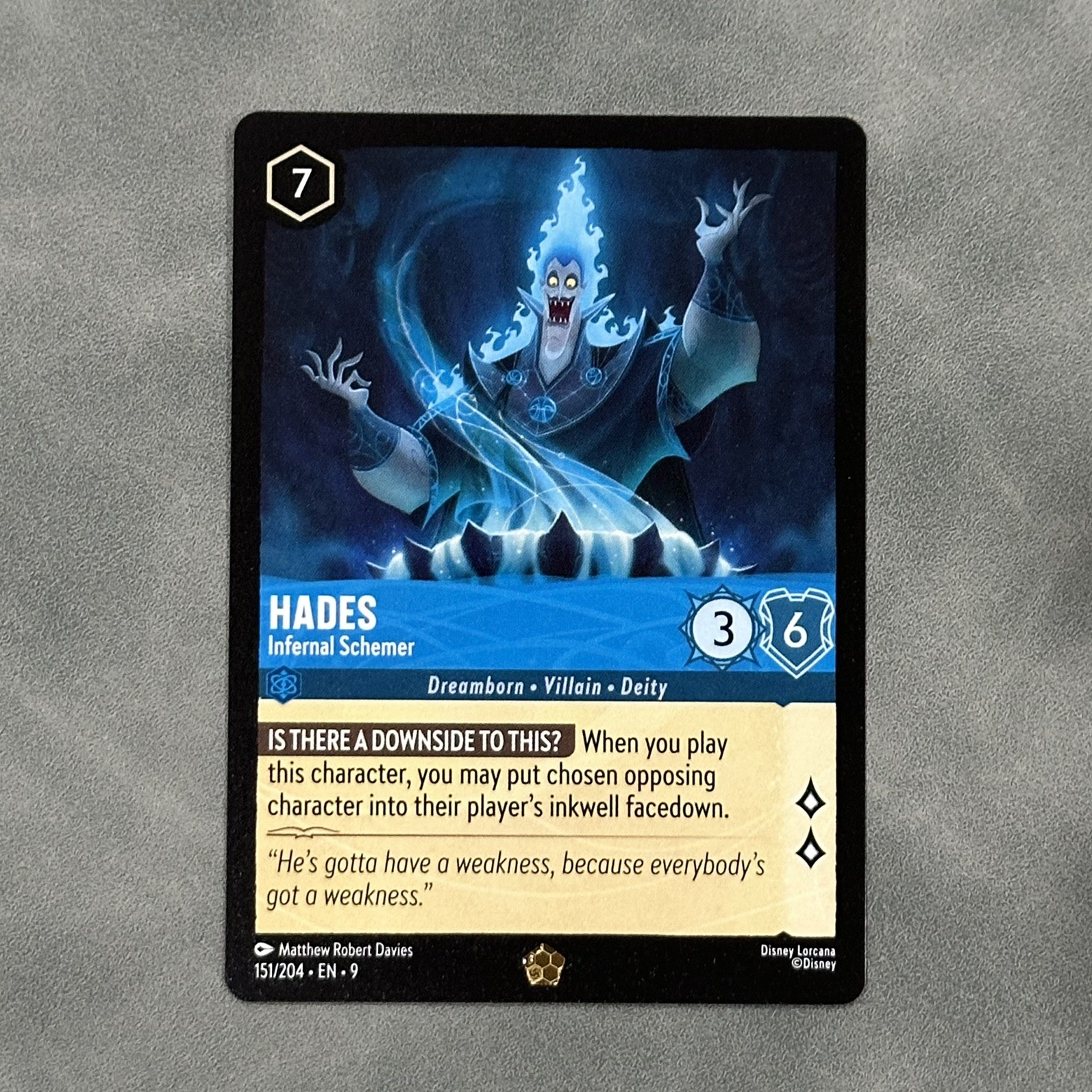 Disney Lorcana Fabled - Hades - Infernal Schemer - 151/204 Legendary
