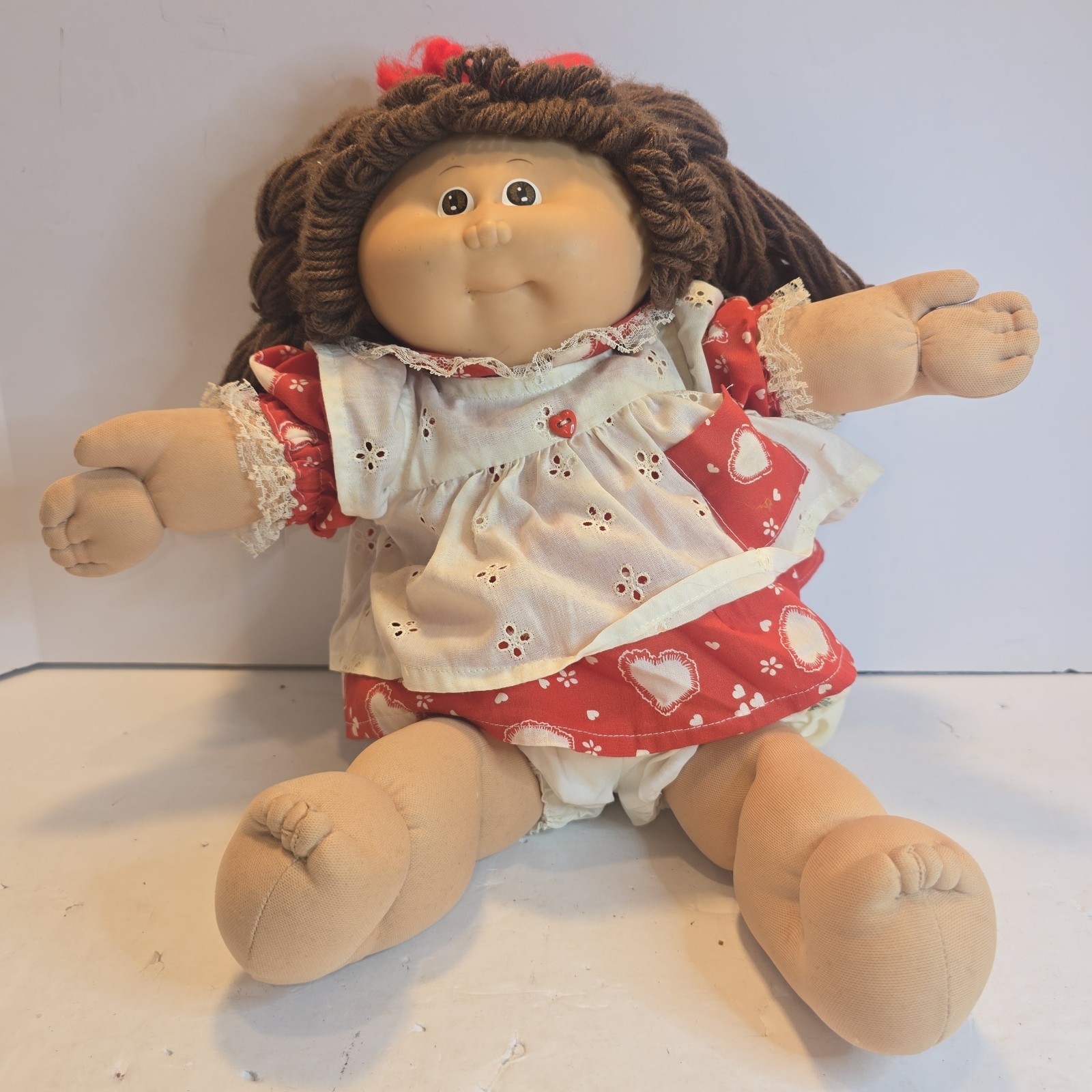 Vintage Cabbage Patch Red  and White Dress