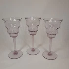 Vintage Lavender Depression Glass Optic Ripple Stemware Cordials - Set of 3