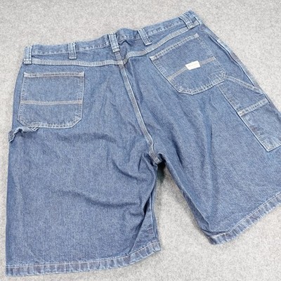 Wrangler Mens Blue Carpenter Denim Shorts 42 64WC2ZD Utility Workwear Relaxed