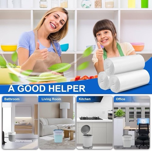 160 Count Small Trash Bags,4 Gallon Garbage Bags for Bathroom Can,Kitchen Room - Picture 6 of 7