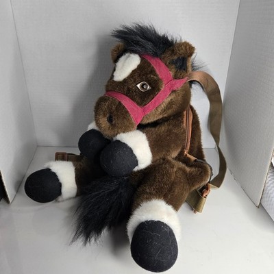 Plushland Flex Rider Brown Horse Backpack 21'' Plush Soft Toy Stuffed Animal