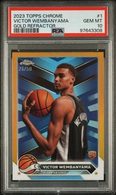 2023 Topps Chrome Victor Wembanyama Gold Refractor PSA 10