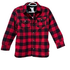 Tommy Bahama Boy's Flannel Plaid Shirt Jacket Youth Size Sherpa Lined Size L