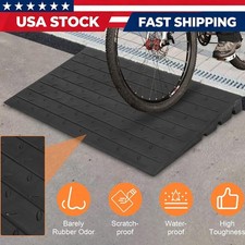 4" Threshold Ramp Rise Rubber Wheelchair Ramp Non-Slip for Home Scooter 2500LBS
