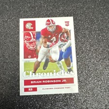 Panini 2022 Chronicles Brian Robinson Jr. Alabama Rookie Football Card #25. rookie card picture
