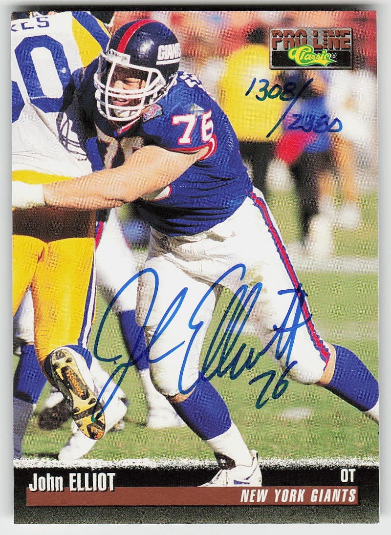 1995 Pro Line #NNO John Elliott FOOTBALL New York Giants
