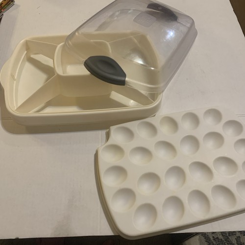 Pampered Chef Chillzanne Rectangle Server Deviled Eggs Veggie Dip Tray #2781 VTG