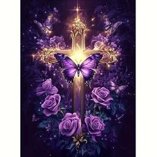 GEMOUJ Butterfly Rose Flowers 5D Diamond Painting Kits for GM8806