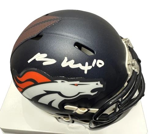 Bo Nix Signed Riddell Mini Speed Helmet Denver Broncos, PSA Authenticated