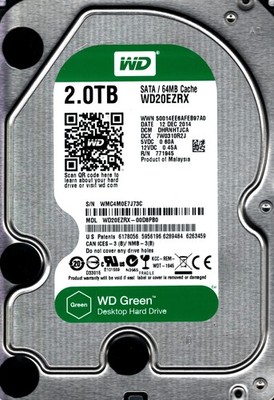 WD20EZRX-00D8PB0 S/N: WMC4M DHRNHTJCA WESTERN DIGITAL 2TB MALAYSIA DEC 2014