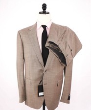 3,990 ZEGNA - "MULTISEASON" Beige Crosshatch Wool Suit - 48R