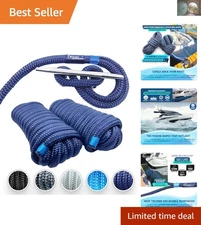 Ultimate Docking Solution: Double Braided Nylon Ropes for Boats | 2 Count